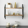 Ajustable Length Floating Shelves Wall Mount Unit with Timber Board Metal Frame