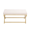 Velvet Upholstered Bench Bed End Seat Pouffe Bedroom Window Seat Gold Legs