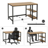 Industrial Computer Desk PC Laptop Workstation Writing Study Table with Shelves