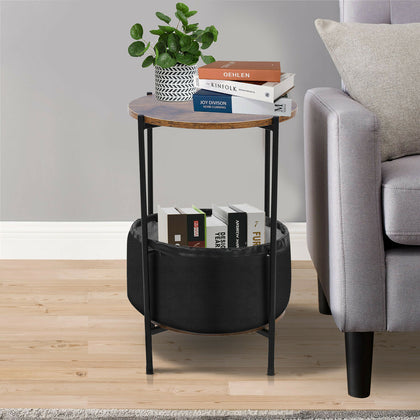 Retro Bedside Table Cabinet Lamp Small Side End Table Nightstand Telephone Table