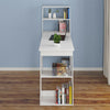 White Computer PC Desk Laptop Student Study Table Bookcase Shelving Workstation