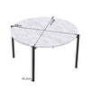 Modern Round Coffee Table Living Room Marble Effect Wooden Top Metal Leg Table
