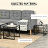 Set of 3 Nesting Coffee Tables Square End Tables w/ Metal Frame, Grey