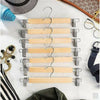 5/10/15PCS Wooden Trouser, Skirt Hangers With Clips, Coat Clothes Hangers UK