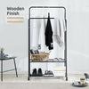 Metal Clothes Double Rail Rolling Garment Heavy Duty Hanging Rack Shelf Display