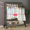 Houseware Double-Rail Garment Rack Metal Hang Dry Clothing Rail Hanging Clothes