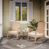 Mondeer 3PC Garden Rattan Furniture Set Wicker Patio Rocking Chairs Coffee Table