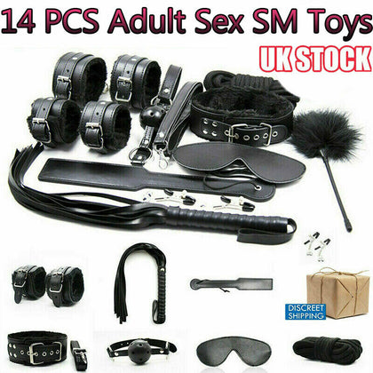 14pcs/set Adult Sex SM Toys Restraints Handcuffs Cuffs Bed Bondage BDSM Strap UK