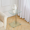 2 Tier Side End Table Tempered Glass Corner Coffee Table Chrome Leg Lamp Stand