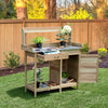 Outdoor Potting Bench Flower Plant Workstation Wooden Garden Table W/ Storage