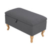 LINEN STORAGE OTTOMAN POUFFE SEAT FOOT STOOL HOME STORAGE BENCH BOX WOODEN LEGS