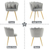 Velvet Dining Chairs Armchair Upholstered Accent Chair with Gold Metal Legs HT