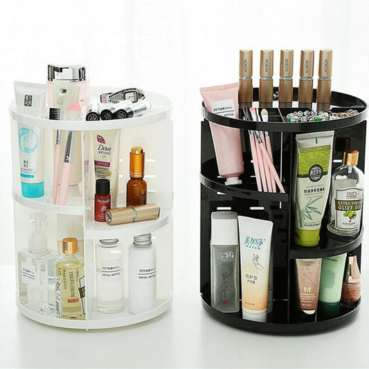 Acrylic Rotating Makeup Organiser Cosmetic Storage Box Perfume Display Stand UK