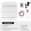Bedside Table High Gloss Front Nightstand Cabinet with 2 Drawers RGB LED Light