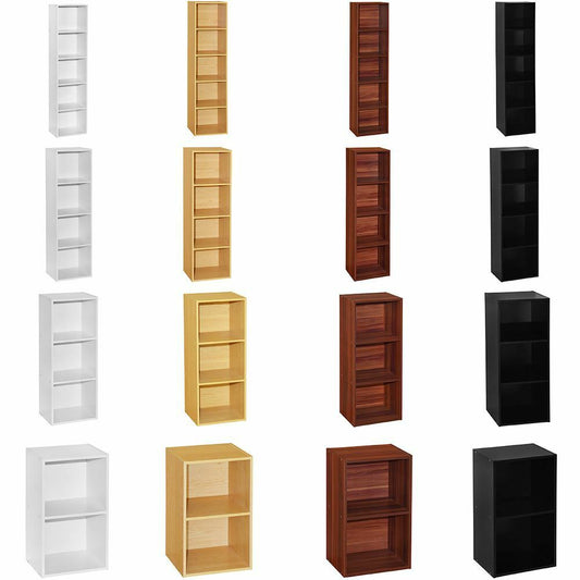 Oxford 2 3 4 5 Tier Cube Bookcase Display Shelving Storage Unit Wood Furniture