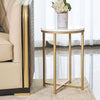 Round Coffee Table Sofa Side End Tea Desk Marble Effect for Living Room Bedroom