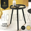 NEW Black Round Coffee Table With Cane Detail Table Top Sofa Living Room