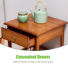 Bedside Table Cabinet Nightstand Bamboo Bedroom Furniture With Drawer & Shelf