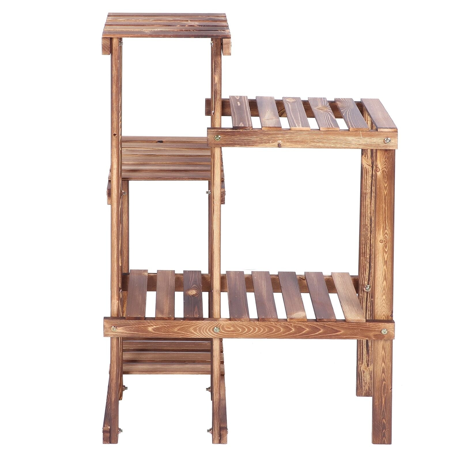6 HOLDER LADDER SHELF CORNER STORAGE PLANT STAND FLOWERS DISPLAY WOOD RACK UNIT