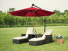 Mondeer 3M Garden Banana Parasol Cantilever Parasol Crank Handle with Solar LED