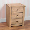 Bedside Chest 3 Drawer Solid Waxed Pine Rustic Bedroom Storage Unit