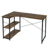 PC Computer Desk Writing Study Table Office Home Workstation Dark Wooden Metal