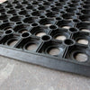 Black Rubber Door Mat | Honeycomb Style Doormat for Indoor Outdoor | Heavy Duty (40 x 60 cm (1 ft 4 in x 2 ft))