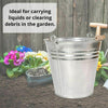 12L Galvanise Heavy Duty Strong Metal Bucket Steel Wooden Handle Buckets Ash Pan
