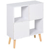 HOMCOM Freestanding 4 Cube Storage Cabinet Bookcase Side Table Unit w/ 2 Drawers