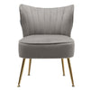 Upholstered Oyster Scalloped Wing Back Woollike/Velvet Armchair Chair Sofa Seat