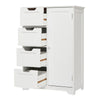 Mondeer White Bathroom Storage Cabinet with 4 Drawer 1 Door Adjustable Partition