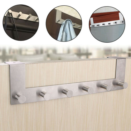 6 Hooks Towel Hanging Rack Hanger Hook Clothes Storage Over The Door Hanger Hook