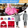 UK-Hoodie Blanket Oversized Ultra Plush Comfy Sherpa Giant Big Hooded Sweatshirt