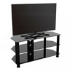 TV Stand Modern Black Glass Unit up to 50" inch HD LCD LED Curved TVs - 100cm