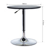 Adjustable Round Bar Table w/ PU Leather Top Steel Base Bistro Black