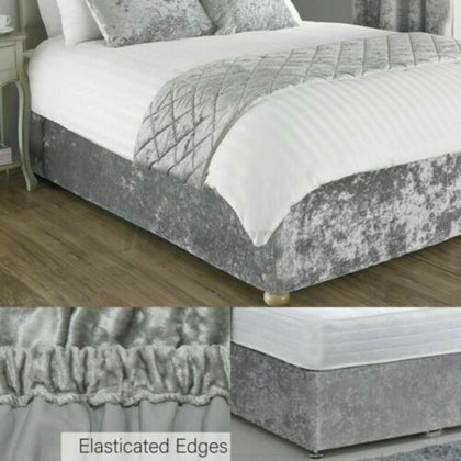 Velvet Divan Bed Base Valance Wrap Frame Cover Single Double Super King Size