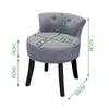 Velvet Upholstered Vanity Chair Dressing Table Stool Button Back Bedroom Ottoman