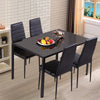 Glass Top Dining Table & Chairs Set of 4/6 High Back Seat Kitchen Room Furniture