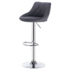 2 Bar Stools Chairs Breakfast Dining Chairs Linen Exterior Adjustable Dark Grey