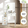 Dressing Table Stool Set Mirror Makeup Vanity Jewellery Table with Drawers White