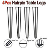 Hairpin Table Legs Set of 4 with 10mm Steel 2&3 Prong Furniture Table Desk Bench