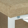 Hallway Bench With Padded Seat Shoe Rack Upholstered Storage Shelf Beige/White