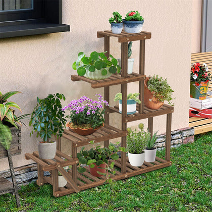 Vintage Wooden Plant Stand Bonsai Potted Shelf Display Rack Balcony Garden Decor
