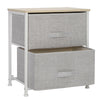 2 Drawers Fabric Cabinet of Drawers Cabinet Storage Unit Chest Bedside Table