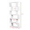 Wood Bookcase Bookshelf S Shape 6 Tier Shelves Free Shelving Storage White Unit-
