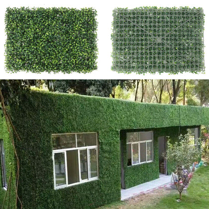 6x Large Artificial Hedge Plant Tiles Grass Mat Wall Panel Lawn Background Decor