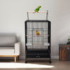 Rolling Metal Bird Cage Open Play Top Parrot Budgie Lovebird Finch Cage House