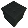 Quilted Top Folding Storage Ottoman Seat Stool Chest Toy Storage Box Linen Look