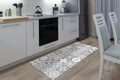 Purbeck Stone Tiles Rug Mat 120cm x 60 cm, non-slip, vinyl mat, easy-clean, home