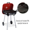 Charcoal Trolley BBQ Garden Outdoor Barbecue Cooking Grill Powder Wheel New Red